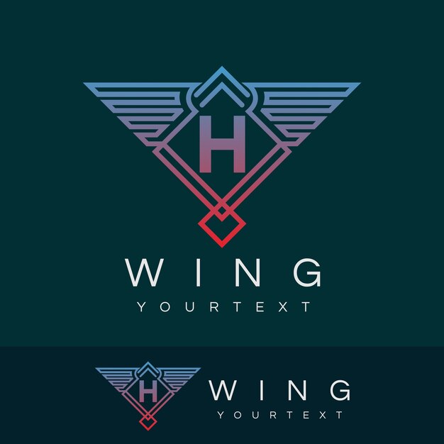 wing initial Letter H Logo design