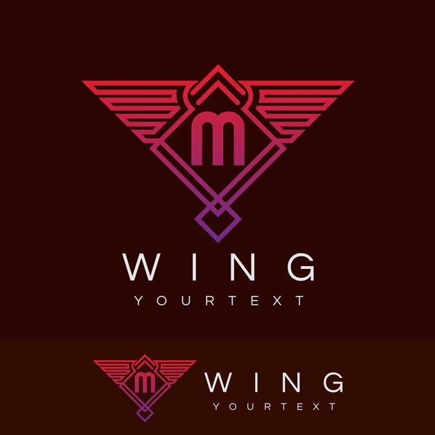 wing initial Letter M Logo design