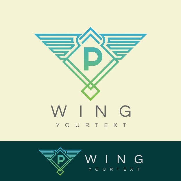 wing initial Letter P Logo design