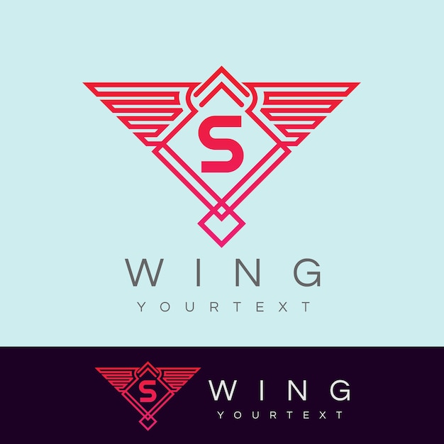 Wing initial letter s logo design