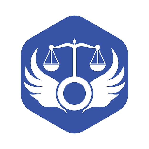 Disegno vettoriale del logo dello studio legale dell'ala scale semplici del vettore del logo della legge dell'avvocato