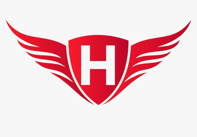 Wing Logo On Letter H For Transportation Symbol Freight Sign
