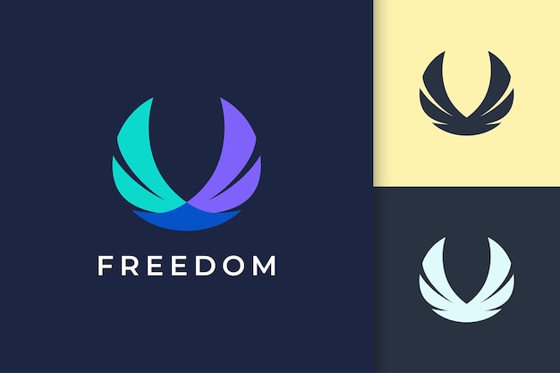 Wing logo represents freedom and power for plane or technology company