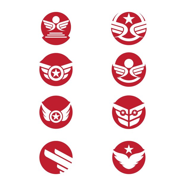 Дизайн векторной иконки логотипа крыла