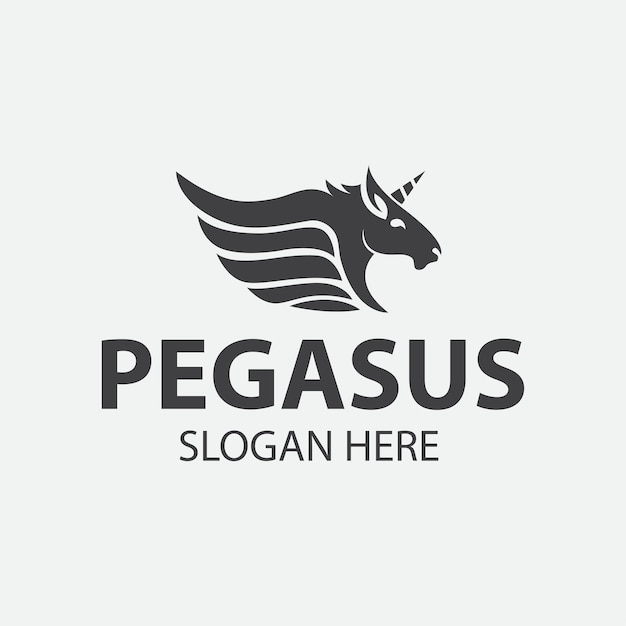 Wing pegasus horse logo