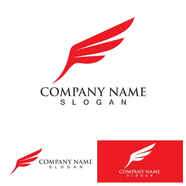 Wing red bird Logo Template vector