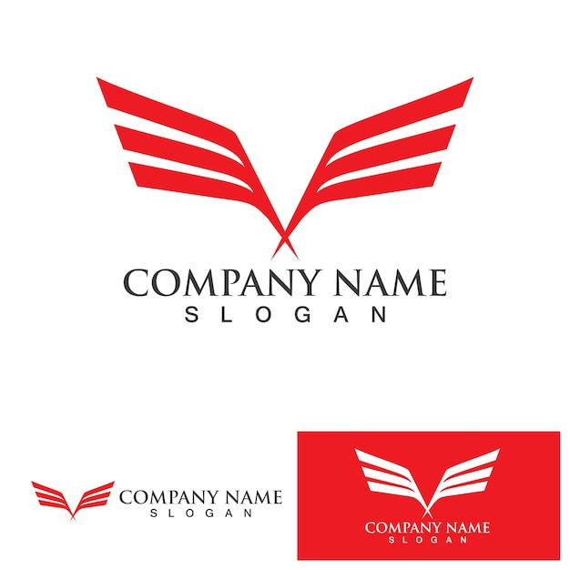 Wing red bird Logo Template vector