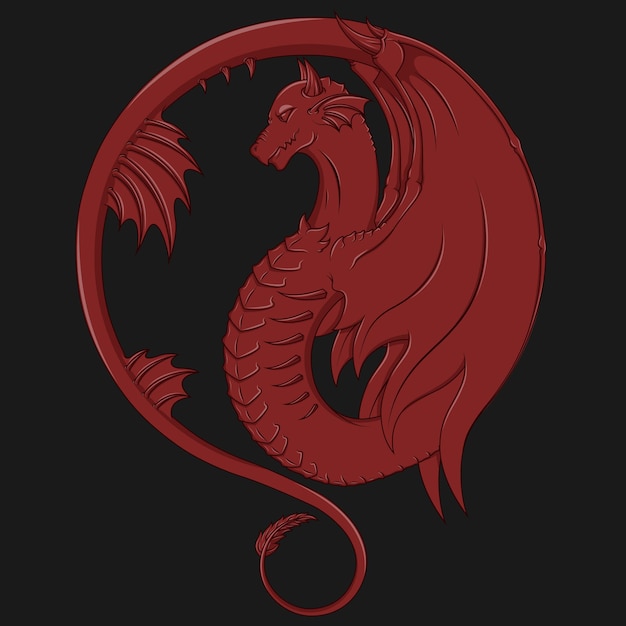 Winged Dragon Vector Design