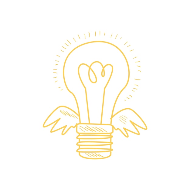 Winged electric idea bulb