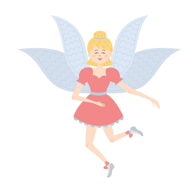 winged fairy princess cute fairy tale character