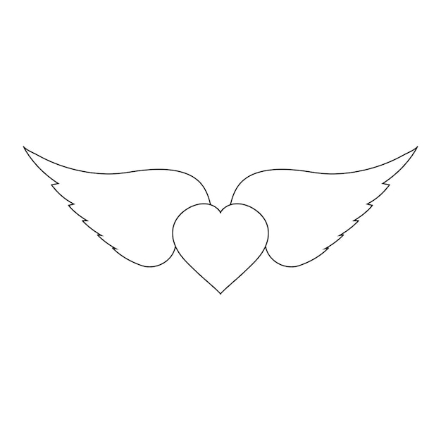 winged heart icon vector illustration symbol design