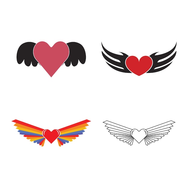 Vector winged heart icon vector illustration symbol design