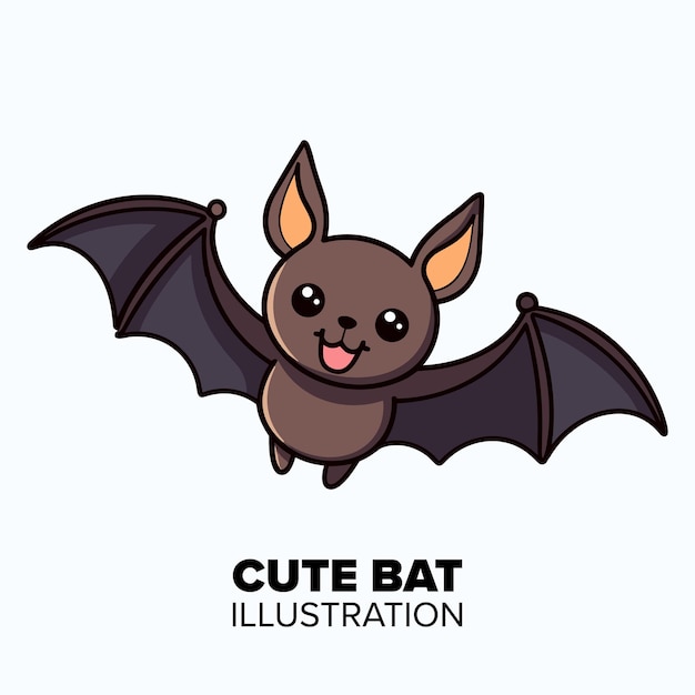 Vector winged wonders hilarious halloween bat soars in flat style design