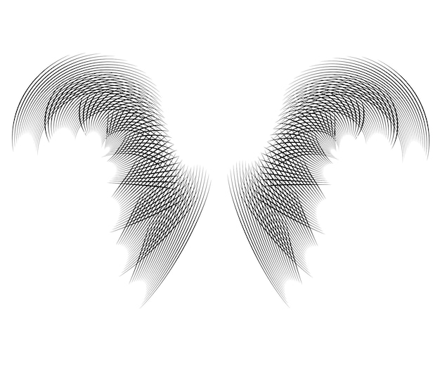 Wings angel logos icons or logotypes graphic design modern style elements glow wavy stripe love theme vector illustration eps 10 angel wings or butterflies isolated style for wedding