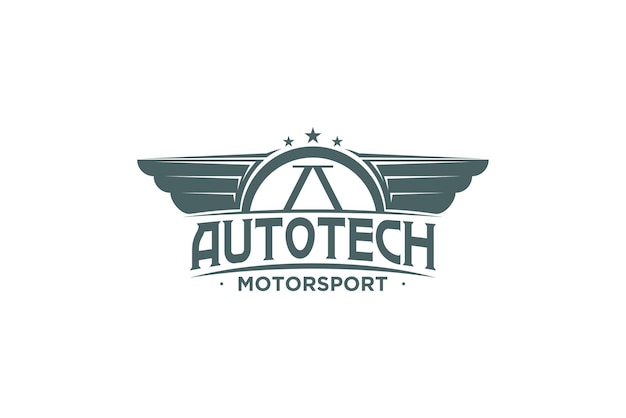 Wings feather automotive logo design silhouette icon symbol