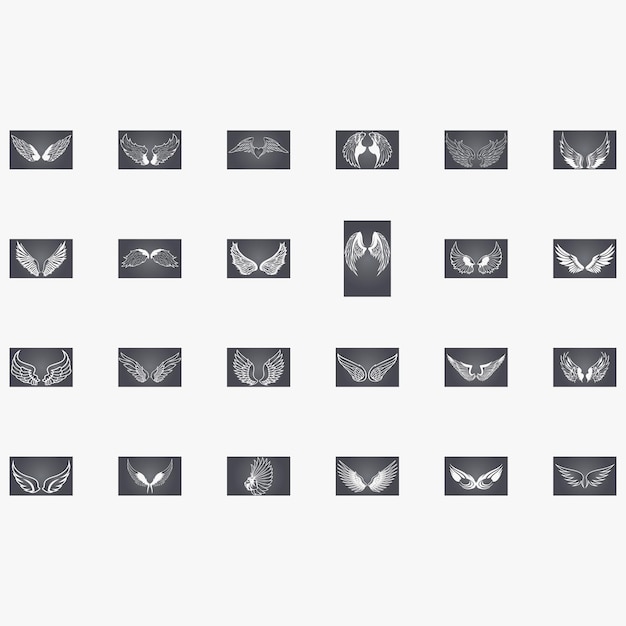 Set di vettori di icone di ali