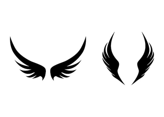 Vector wings icon silhouette