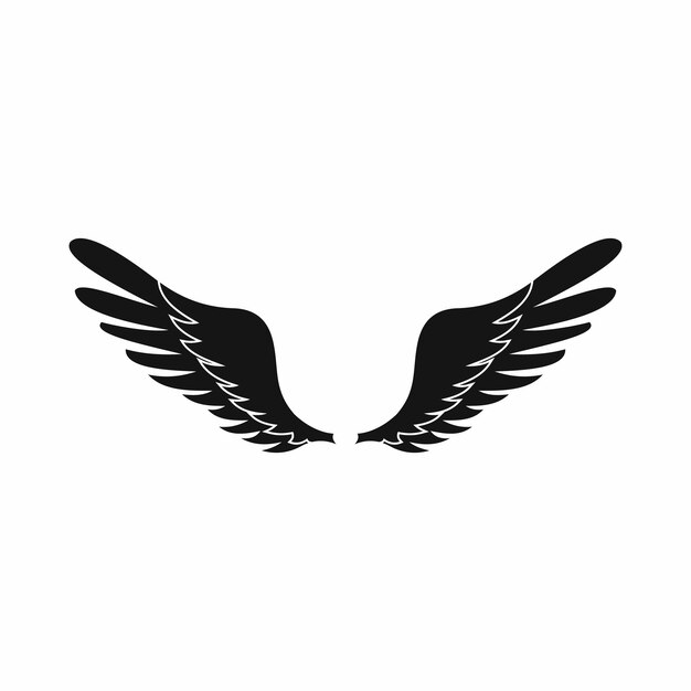 Wings icon in simple style on a white background