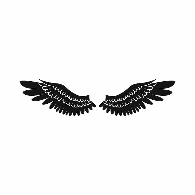 Wings icon in simple style on a white background