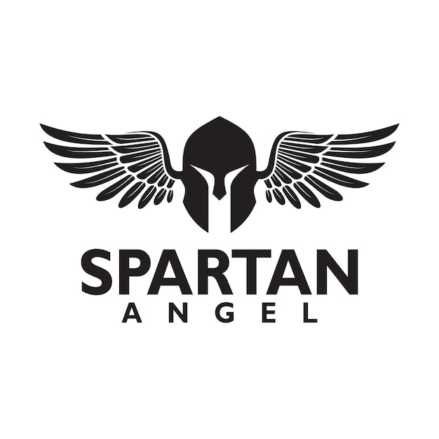 Wings knight spartan helm logo ontwerp