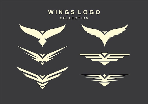 wings logo collections with flat design style