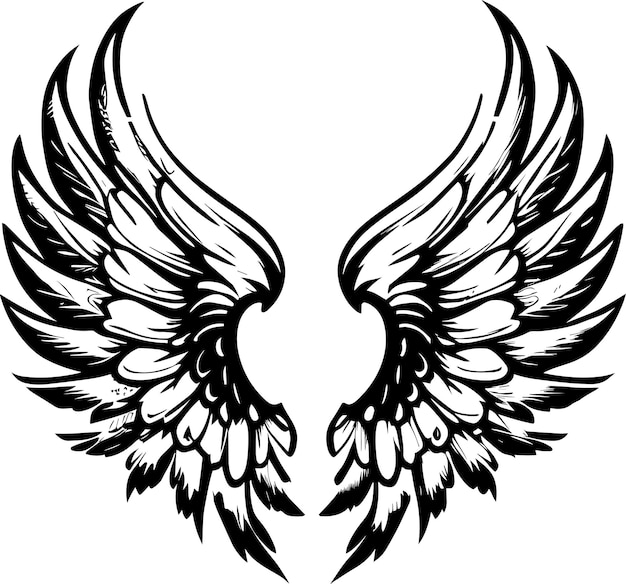 Wings Logo Monochrome Design Style