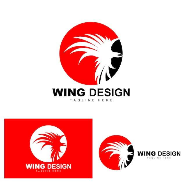 Logo delle ali logo phoenix illustrazione del modello vettoriale dell'ala dell'uccello design del marchio dell'ala