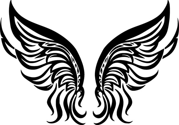 Vector wings minimalist and flat logo vector illustration