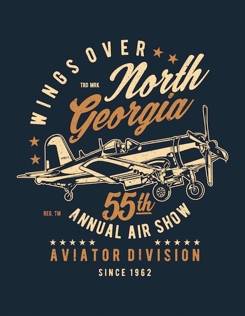 Vector wings over north georgia