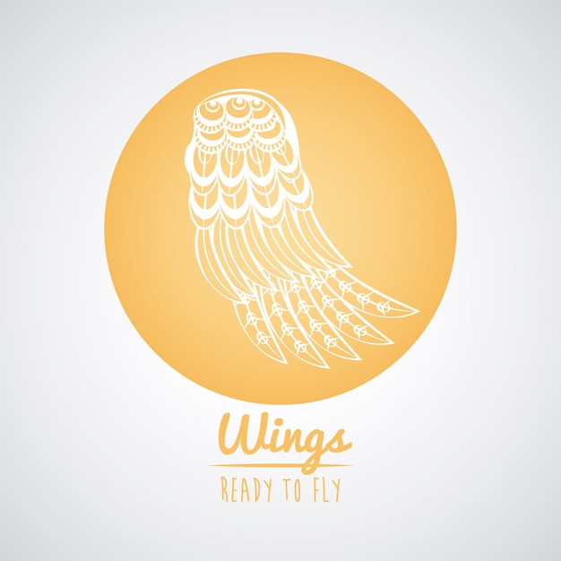 wings ready to fly round emblem