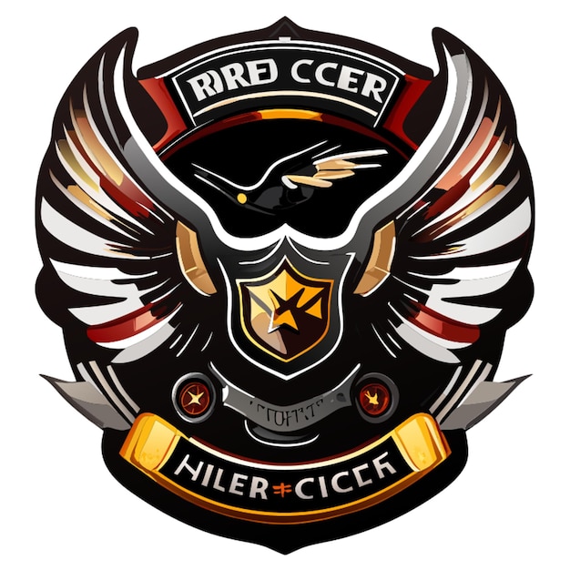 Wings rockerclub embleem met harley davidson night rod vector illustratie