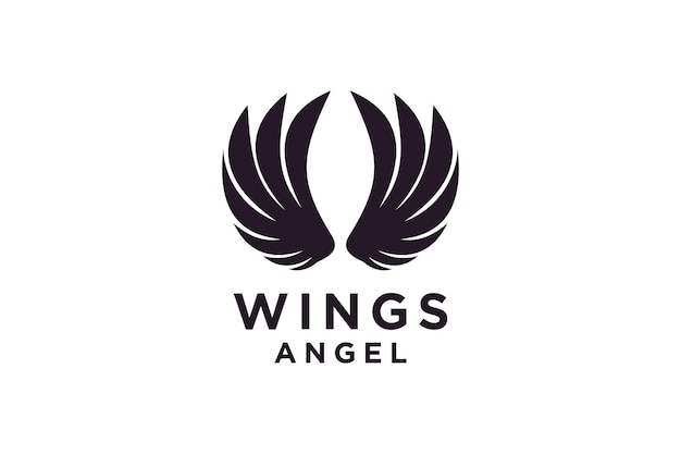 Wings spade negatieve ruimte logo-ontwerp