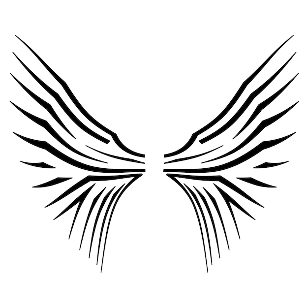 wings tatto vector illustration