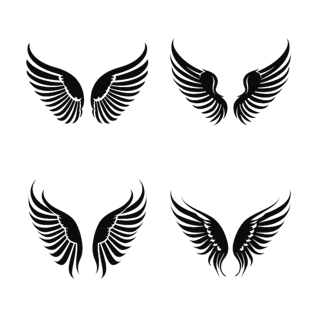 Wings vector set for logo or icon template illustration design