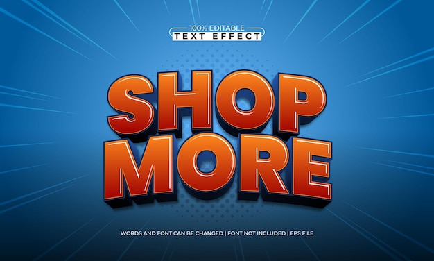 winkel meer bewerkbare tekst-effect met een verkoop en korting tekst stijl