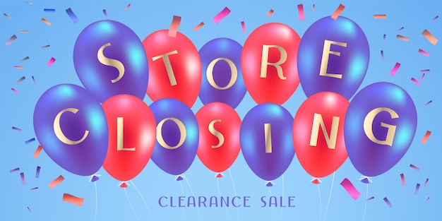 Winkel sluiten verkoop, banner