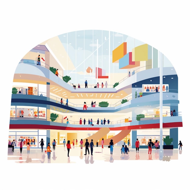 Vector winkel winkelcentrum winkel vector illustratie zakelijke markt gebouw ontwerp supermarkt stad kopen