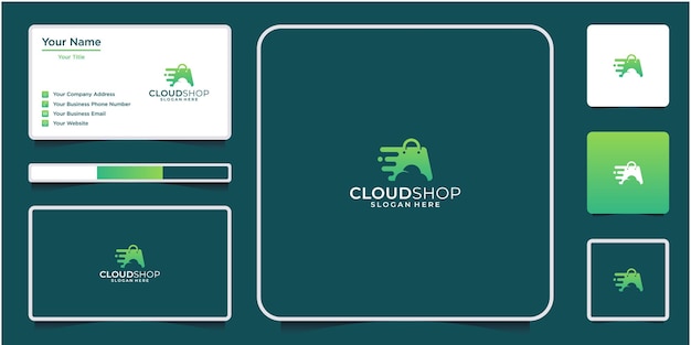 Winkelen cloud logo ontwerpsjabloon