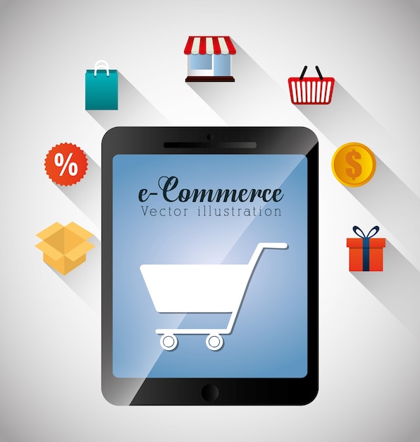 Winkelen en e-commerce grafisch ontwerp