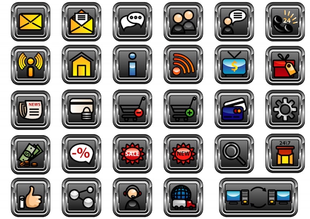 Winkelen icon set