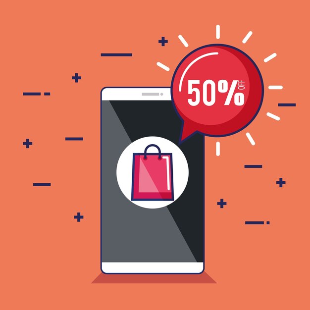 Vector winkelen online smart phone discount e-commerce