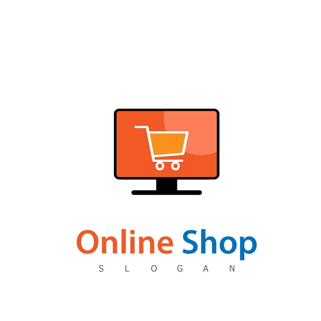 Winkelen online winkel logo ontwerp symbool