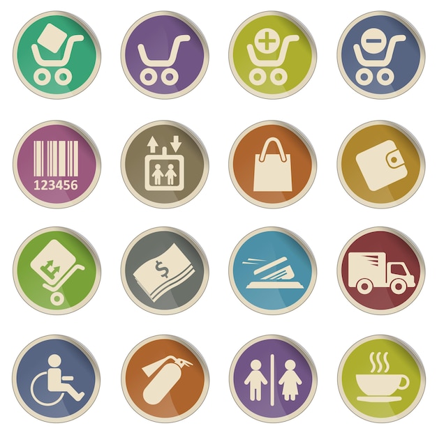 Winkelen vector web icon set