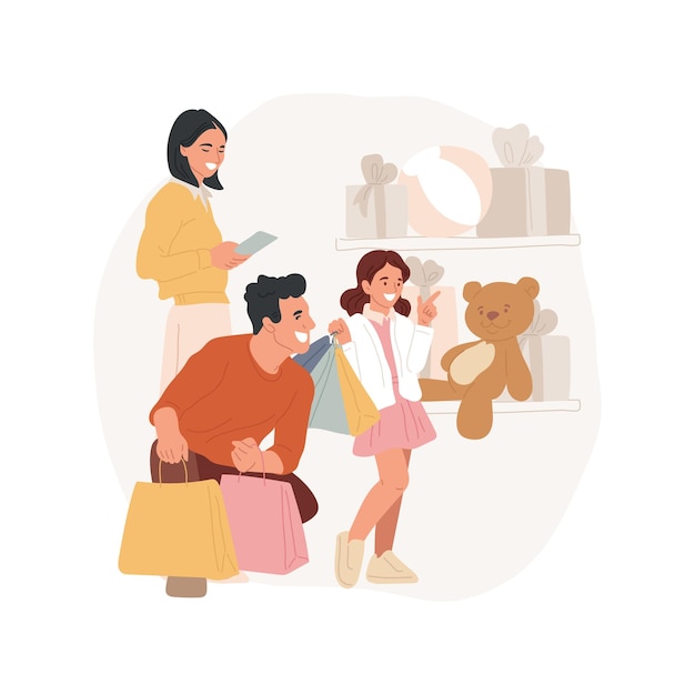 Winkelen verlanglijstje geïsoleerde cartoon vectorillustraties