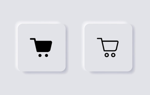 winkelmandje pictogram winkelmandje symbool in neumorphism buttons neumorphic ui ux user interface