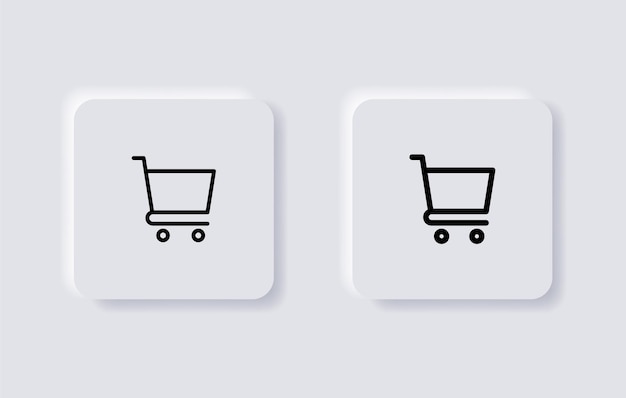 winkelmandje pictogram winkelmandje symbool teken neumorphic web app ui icon mobiele applicatie iconen