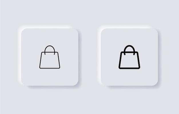 winkeltas koop icoon boodschappentassen teken pakketten symbool web app ui icoon mobiele applicatie iconen
