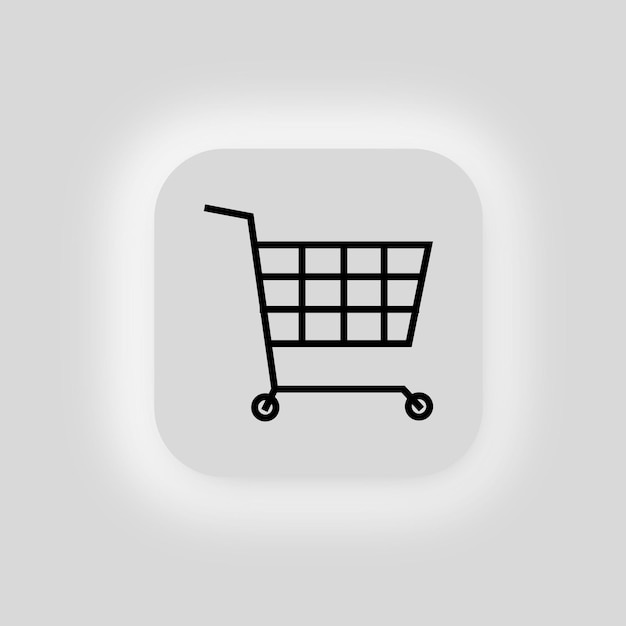 Winkelwagen pictogram Supermarkt kopen mand symbool Teken trolley vector