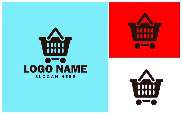 winkelwagentje online winkel mand internet e-commerce winkel logo icoon vector voor zakelijke app silhouet logo sjabloon