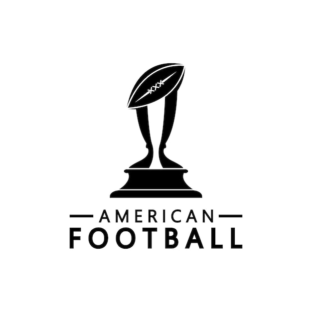 Winnaar American football Championship Trophy Logo Design vector pictogrammalplaatje American football trofee voor winnaar awardx9